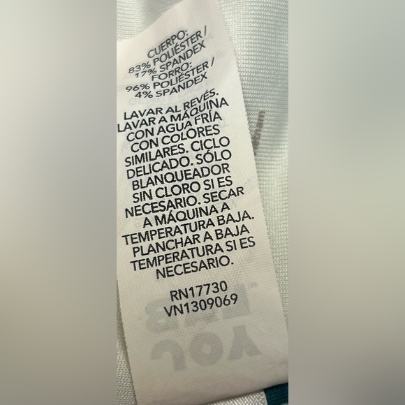 JoyLab Ruched White/Blue Floral Print Comfort Twist Back Sports‎ Bra size XS - Picture 10 of 11